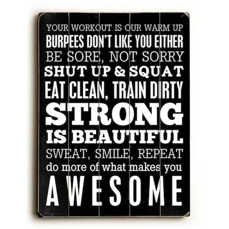 One Bella Casa One Bella Casa 0004-4799-38 12 x 16 in. Fitness Motivation Planked Wood Wall Decor by Cheryl Overton 0004-4799-38